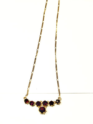 Collier Princesse en Or Jaune 18 K avec pierre Grenat - 5.93 Grs