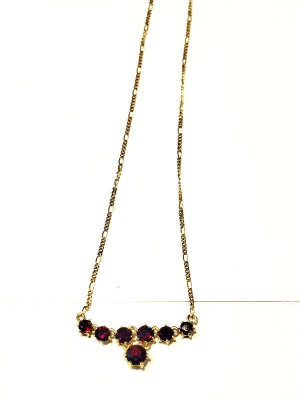 Collier Princesse en Or Jaune 18 K avec pierre Grenat - 5.93 Grs