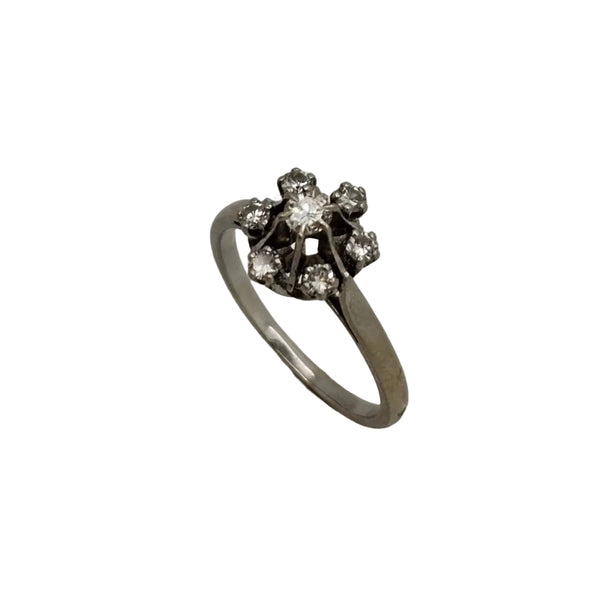 Bague Marguerite Or Blanc 18K - 2.66G Diamants