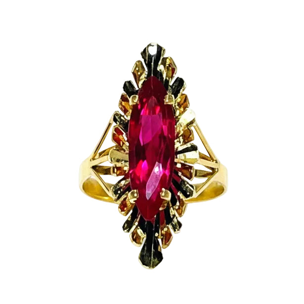 Bague Marquise Or Jaune Topaze 18K