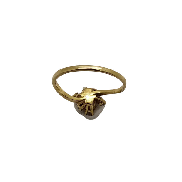 Bague Bouquet en Or Jaune 18K - 2.09 G - T 52 avec Diamants