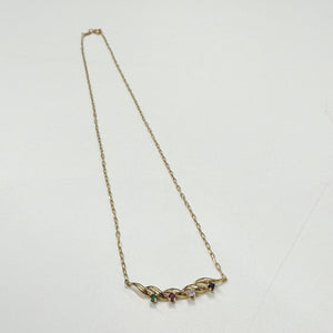 Collier Ras du Cou Or Jaune 18k avec Pierres Précieuses