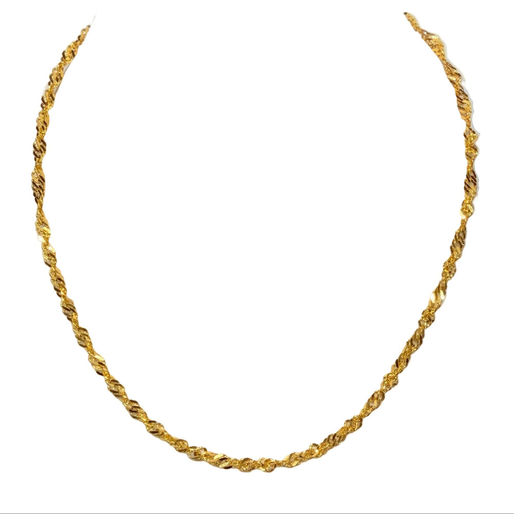 Chaîne Torsadée Or Jaune 24K