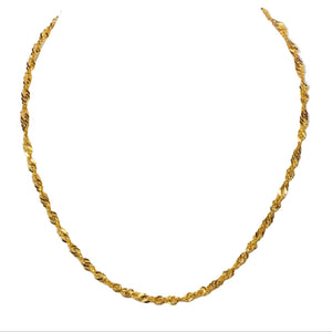 Chaîne Torsadée Or Jaune 24K