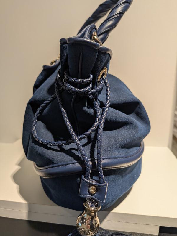 Sac Lancel Brigitte Bardot en Daim Bleu Foncé