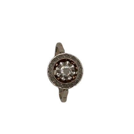 Bague Ancienne en Or Blanc 18K 2.30 Grs