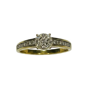 Bague Sertie de 25 Diamants en Or Jaune 18K