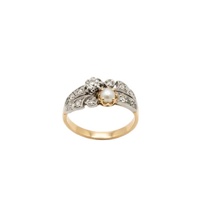 Bague ancienne en Or jaune 18K - Diamant- Taille 525 - 3.33G