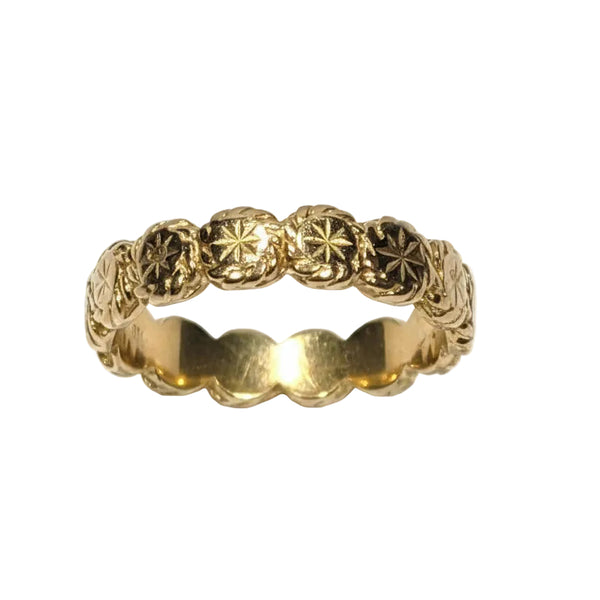 Bague en Or Jaune à Motif 18K