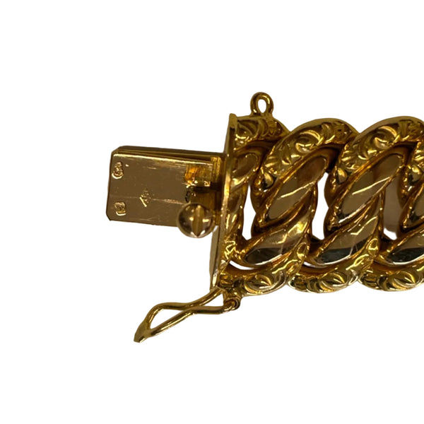 Bracelet en Or Jaune Maille Américaine 18K