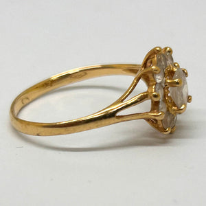 Bague Marguerite Or Jaune 18 Carats et Oxydes