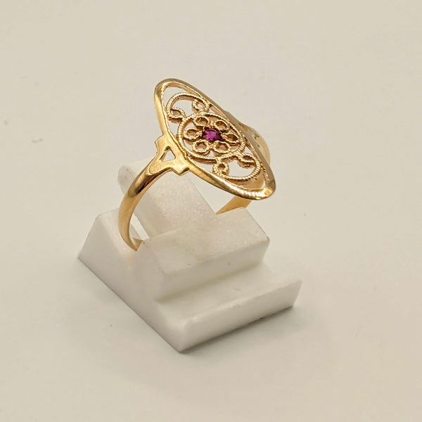 Bagues ancienne en Or Jaune 18 K - Taille 54.5 - 2.06 G