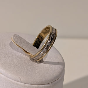 Bagues Alliance Or Jaune et Gris 18K Motif Étoiles