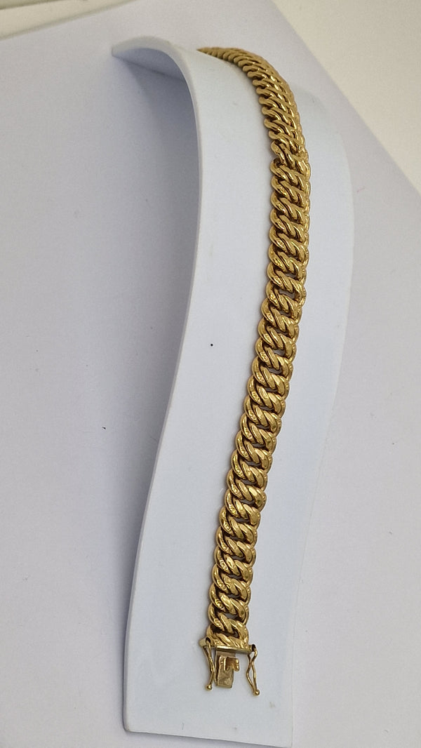 Bracelet Maillon Américain en Or Jaune 18K 14.40 Grs