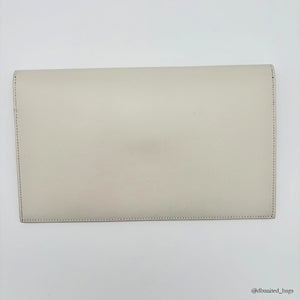 Pochette Saint Laurent Uptown en cuir grain de poudre blanc