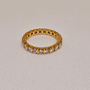 Bague Tour complet en Or jaune 18K 20 diamants 0.10 carats