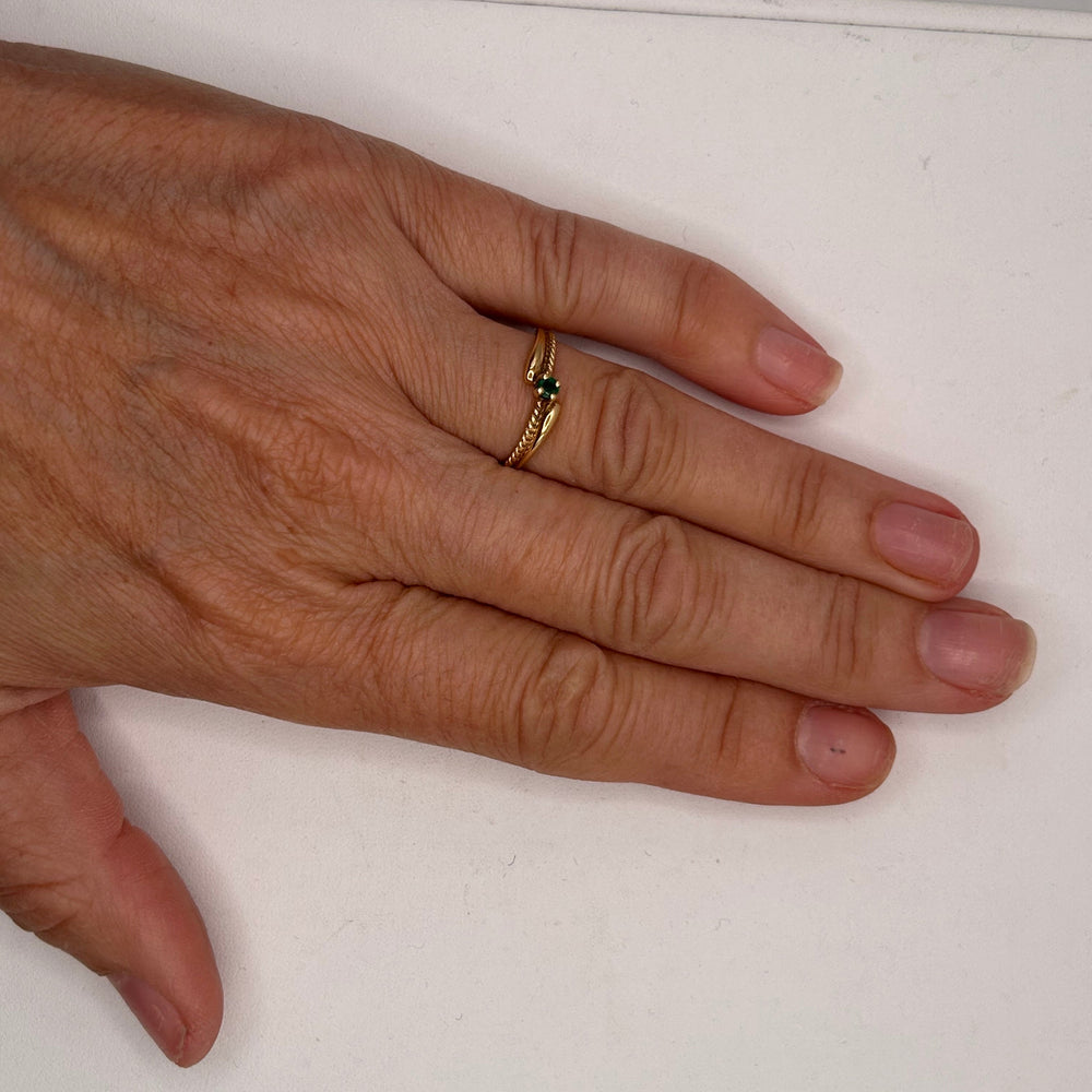 Bague en Or Jaune avec Émeraude 18K - T 55