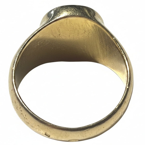 Bague en Or Jaune 18k avec Jade - T53