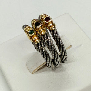 Jolie Bague 3 Anneaux en Or Jaune 18k