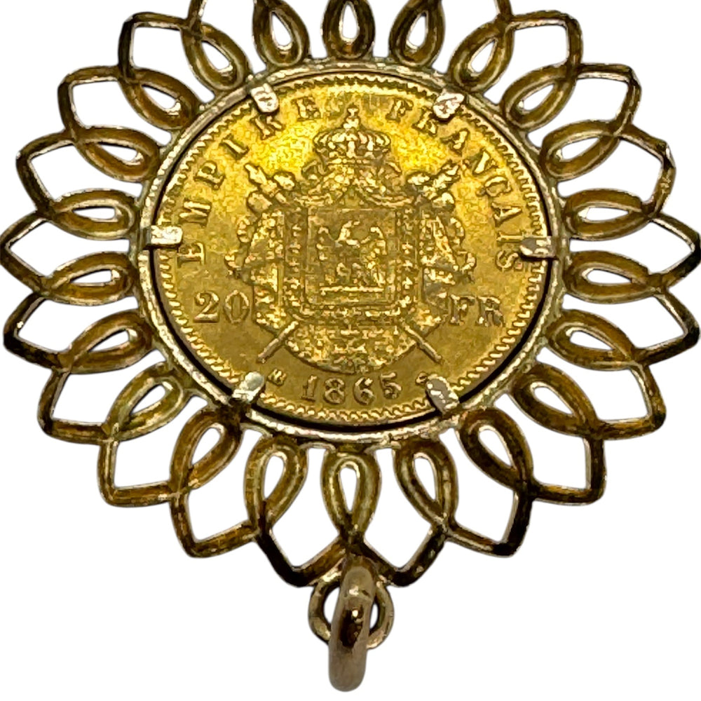 Pendentif pièce en Or Jaune 18k 10,50grs