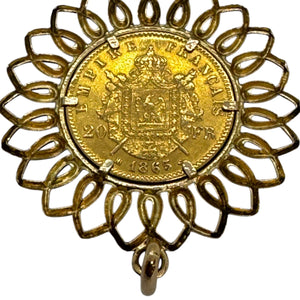 Pendentif pièce en Or Jaune 18k 10,50grs