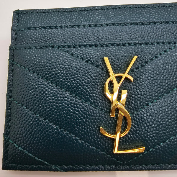 Porte-cartes YSL Cassandre vert bouteille - Com