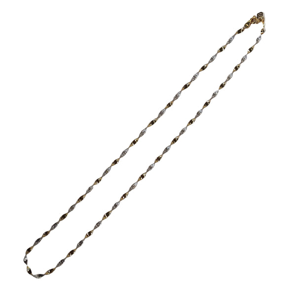 Collier torsadé en Or Jaune et Blanc 18K - 3.04Grs
