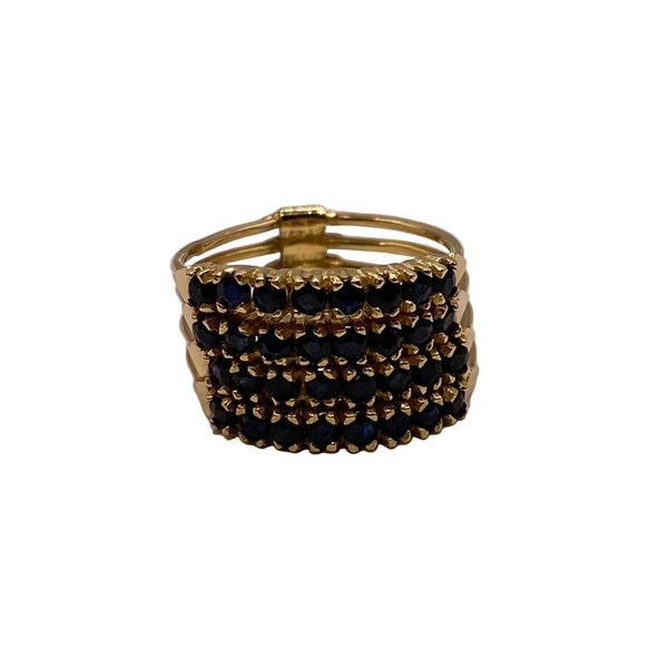 Bagues en or jaune 18 K avec saphir