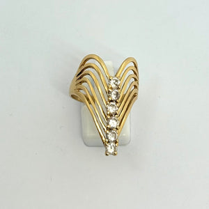 Bague Africaine en Or Jaune 18K et Oxyde de Zirconium