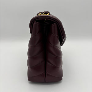 Sac bandoulière Saint Laurent Loulou en cuir bordeaux