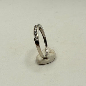 Bague Alliance Demi Tour Or Blanc 18K Taille-54