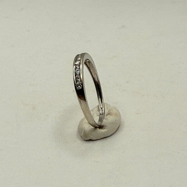 Bague Alliance Demi Tour Or Blanc 18K Taille-54