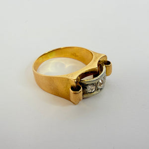 Bague en or 18 carats et 3 diamants taille 58