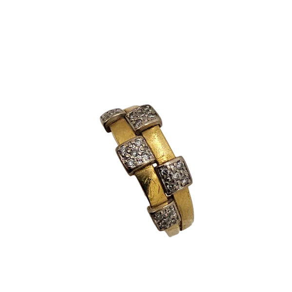 Bague Signée Or Jaune 18K Guy Laroche avec Diamants - T59 - 4.25gr