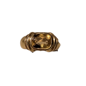 Bague Tank en Or Jaune 18K Taille-58