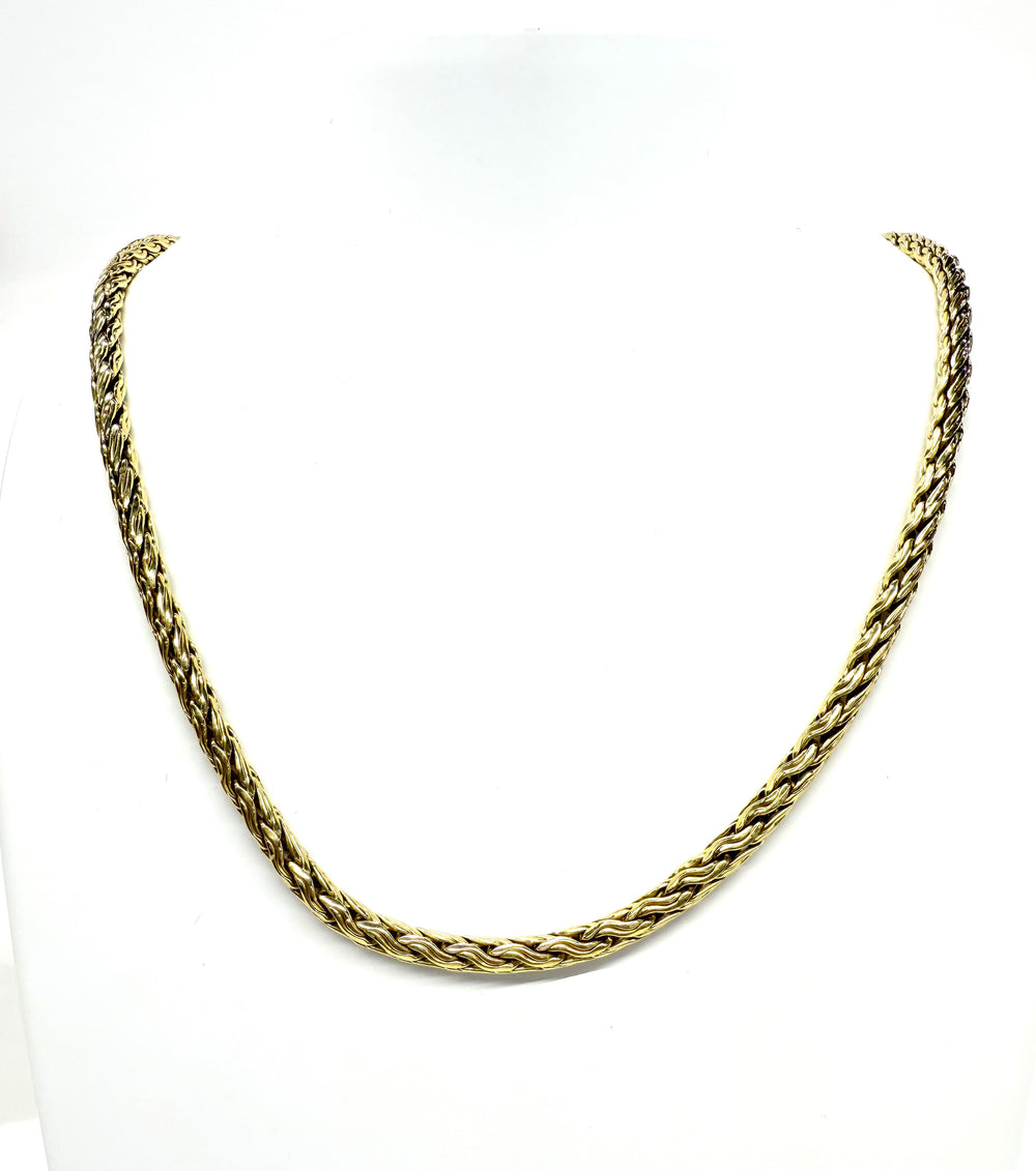 Longue Chaîne en Or Jaune 18K – Maille Haricot Ronde