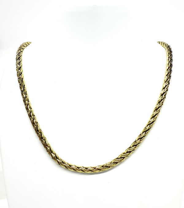 Longue Chaîne en Or Jaune 18K – Maille Haricot Ronde
