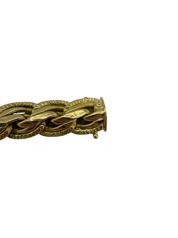 Bracelet maillon en or jaune 18K Lg 21cm