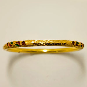 Bracelet Jonc en Or Jaune 18 Carats avec Oxyde