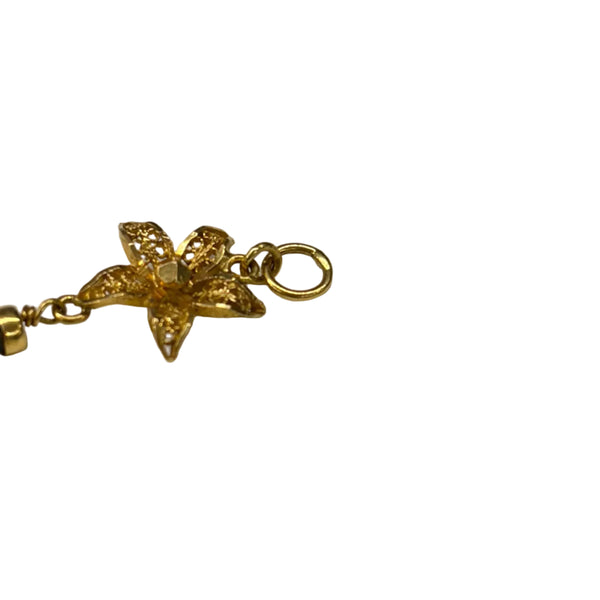 Bracelet fleur en or jaune 18k et coraux
