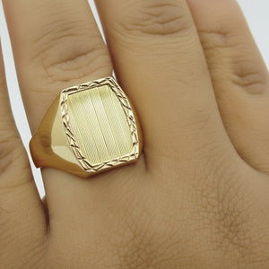 Chevalière en Or Jaune 18 K - Taille 69 - 6.75 Grs