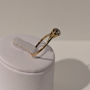 Bague Solitaire Or Jaune 18K avec Zirconium