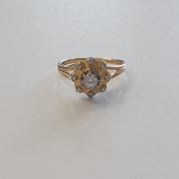 Bague Chou en Or Jaune 18 K avec Oxyde de Zirconium - T 59