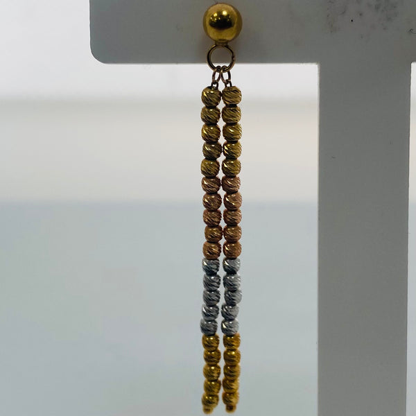 Boucles d'oreilles pendantes 3 ors