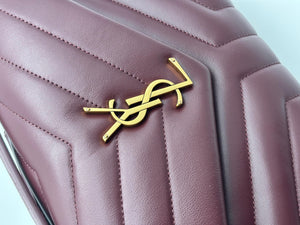 Sac bandoulière Saint Laurent Loulou en cuir bordeaux