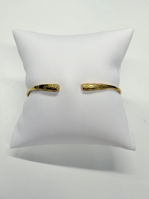 Jonc en Or Jaune 18k Tête d'Aigle 14.23g