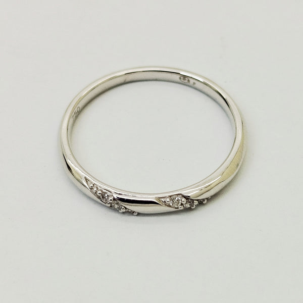 Bagues Alliance en Or Blanc 18K Diamants - Taille 53 -  1.99g