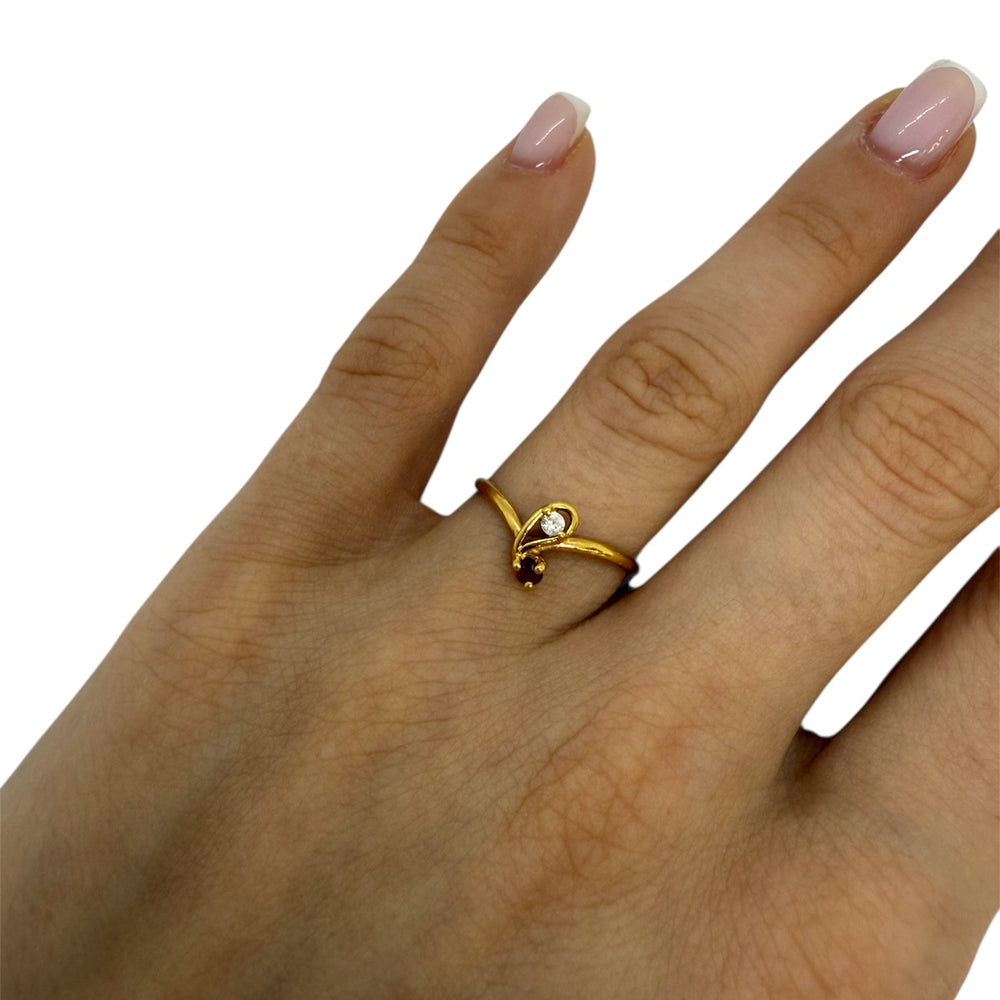Bagues en or jaune 18K avec oxydes de zirconium - T 51
