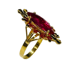 Bague Marquise Or Jaune Topaze 18K