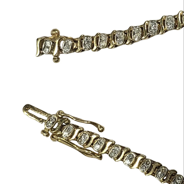 Bracelet Maillon en Or Jaune serti de Diamants
